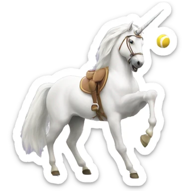 unicorn serving a volley sticker
