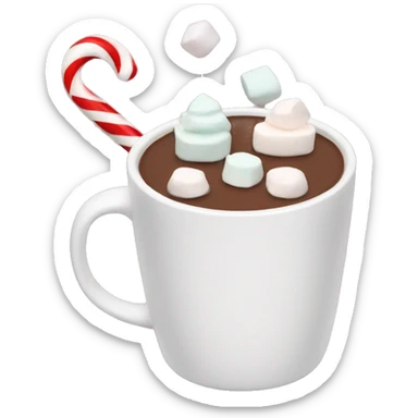 A Christmas mug with hot chocolate and marshmallows  sticker