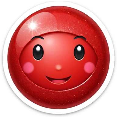 red glitter rice ball sticker