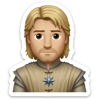 Jaime Lannister from game of thrones, cloth shirt, middle part hair sticker
