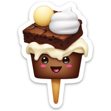 Brownie with vanilla icecream sticker
