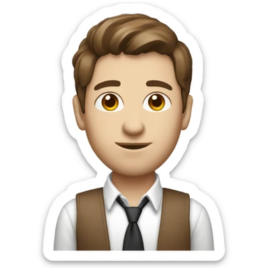 Caucasian straight brown hair software developer at computer sticker