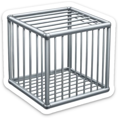 simple cage thin bars straight square surface sticker