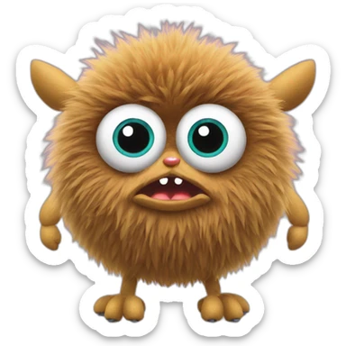 A furby with 8 spider legs sticker