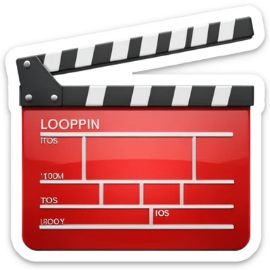 Standard clapperboard red glossy with open top bar sticker