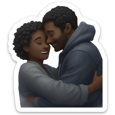 embrace 🫂 (this one) in a foggy clouds sticker