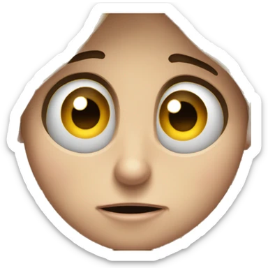 Emoji with big eyes seems interested in something  sticker