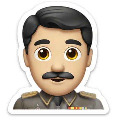 nazi leader with black hair and normal skin tone and squared mustache sticker