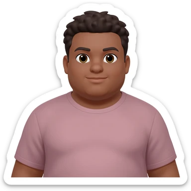 Obese light brown skin teenager standing sticker