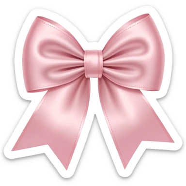 light pink ribbon bow sticker
