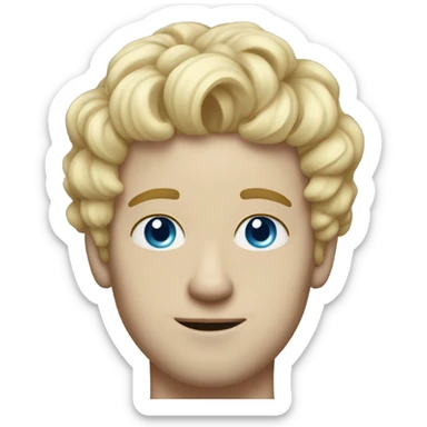light curl blonde 30yo man blue eyed pale skin sticker