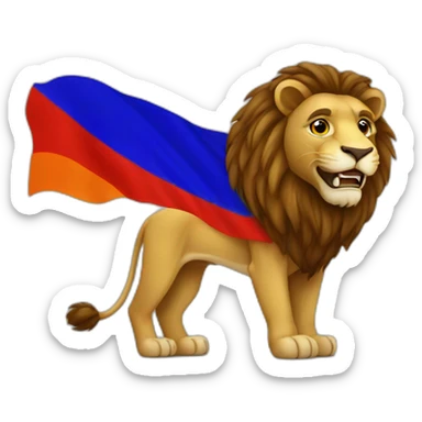 lion with an armenian flag sticker