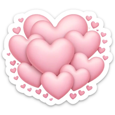 Cloud around pastel pink hearts sticker