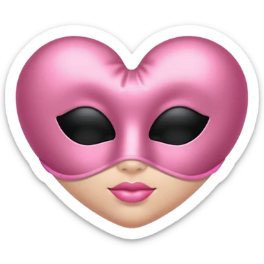 Pink satin heart with sleep mask sticker