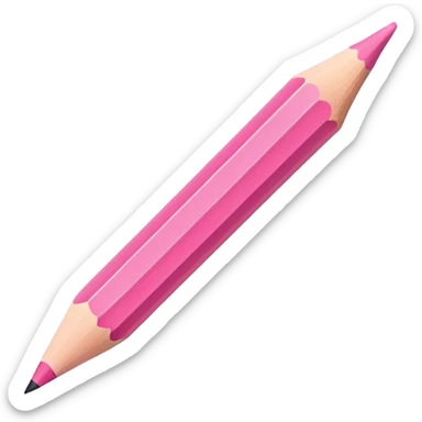 The hand writes with a pink pencil sticker