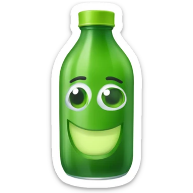 Bottled green juice sticker