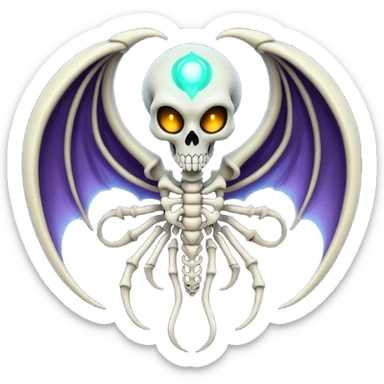 Spooky scary evil skeletal Venom-Lunala-ET-hybrid-fantasy-creature sticker