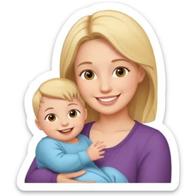 single mother with a baby sticker