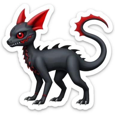 Edgy Spooky Gothic Evil Duskull-Salandit-Umbreon-Fakémon-hybrid-creature (full body)  sticker