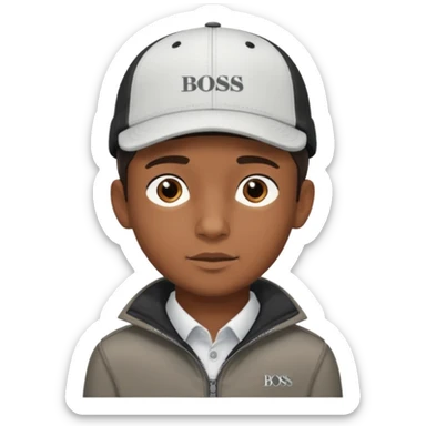 Haz un Niño moreno con una gorra Hugo boss sticker