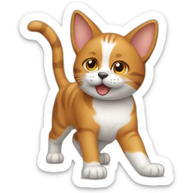A cat playing dog sticker