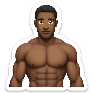 athetlic man shirtless not too muscular sticker