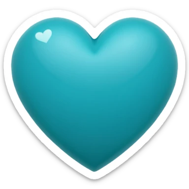 dark turquoise heart with soft shadow sticker