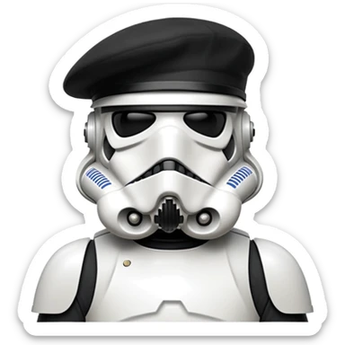 Stormtrooper wearing black beret sticker