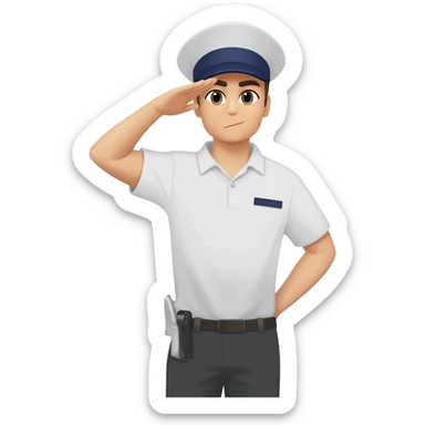 , instructor hat, and in a salute sticker