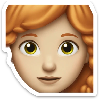 pale girl with green eyes and red hair sticker