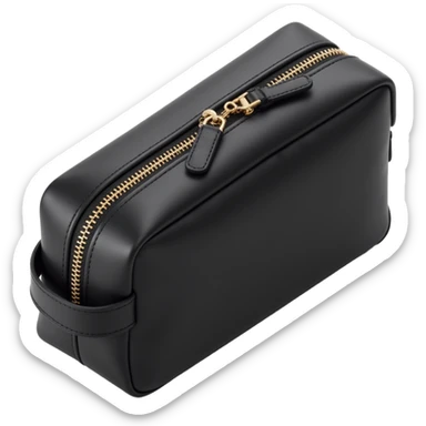 luxe black cosmetics bag sticker