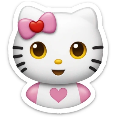 Hello kitty heart face sticker