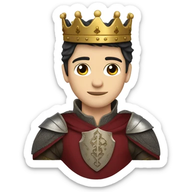 PRINCE WHITE SKIN, STRAIGHT DARK HAIR, WITH PRINCE'S CROWN, WITH PRINCE'S MEDIEVAL CLOTHING sticker