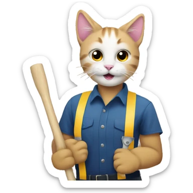 cats at a groundbreaking ceremony sticker