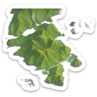 The island of Bora Bora full map sticker