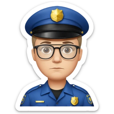 police man with glasses sticker
