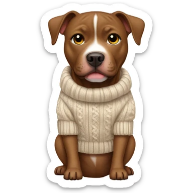 brown pitbull mix with sweater sticker