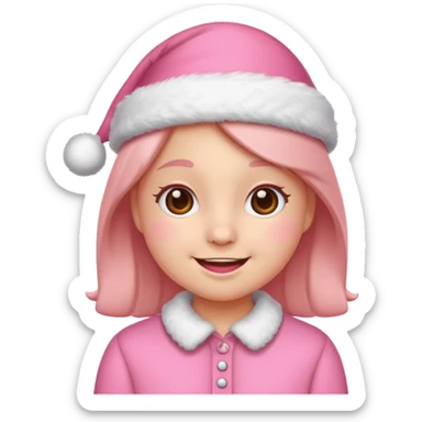 Cute christmas emoji pink and preppy sticker