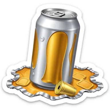 beer can lying on the ground sticker