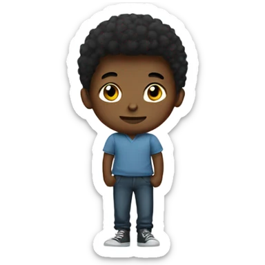 black boy amd bow sticker