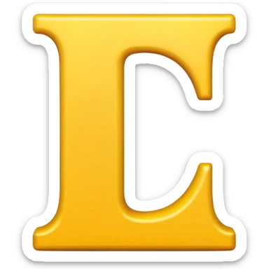 The letter “L” with a yellow background  sticker