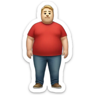 Fat Guy with red pants sticker