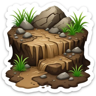 Mud, grass, dirt and rocks  sticker