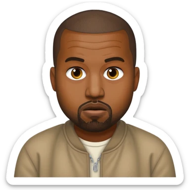 Make me a kanye west emoji as rhe lne on ios i want it to be neutral no face expression just his face sticker