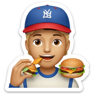 comiendo hamburguesa sticker