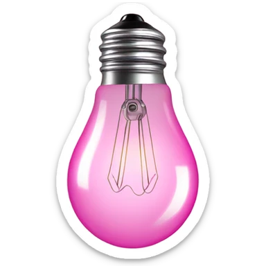 A fully pink light bulb, metallic base also must be pink sticker