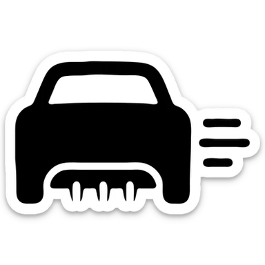 modern car diffuser in action with speed lines solid filled icon sticker