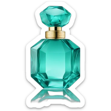 Iconic Octogonal Crystal Fragrance Bottle Turquoise Tint sticker
