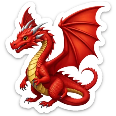 Red Dragon with wings sticker