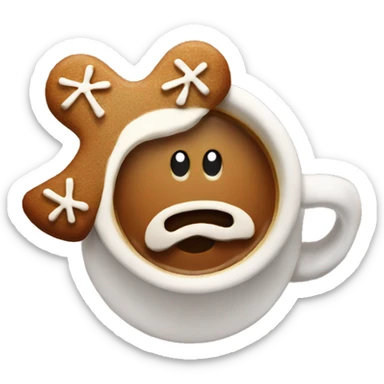 Coffee with gingerbread sticker